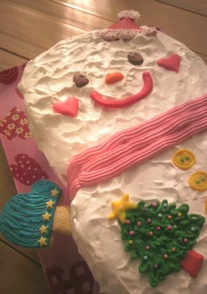 ☆クリスマスケーキ雪だるまデコ☆-レシピのメイン写真