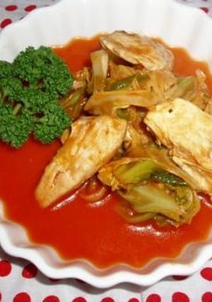 胸肉とキャベツのケチャップ煮-レシピのメイン写真