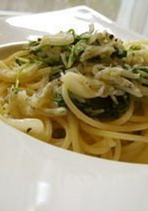 ちりめんと水菜のパスタ！-レシピのメイン写真