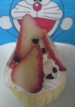 蒸しパンでクリスマスケーキ-レシピのメイン写真