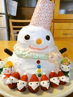 メリークリスマス☆雪だるまケーキ-レシピのメイン写真