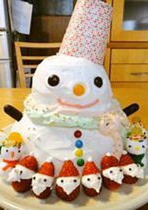 メリークリスマス☆雪だるまケーキ-レシピのメイン写真