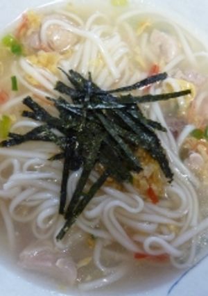 スープで親子うどん-レシピのメイン写真