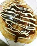おさかなｿｰｾｰｼﾞともやしのお好み焼き