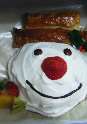 スノーマンのケーキ-レシピのメイン写真