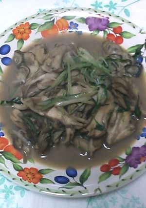 カキとまいたけと水菜のバターしょうゆ炒め-レシピのメイン写真
