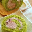 抹茶とあずきのロールケーキ