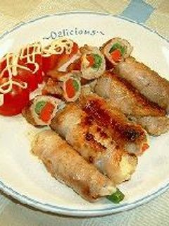 チーズと野菜の豚肉巻き-レシピのメイン写真