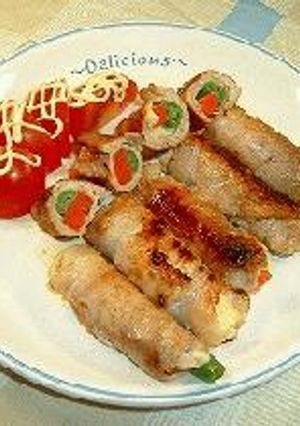 チーズと野菜の豚肉巻き-レシピのメイン写真
