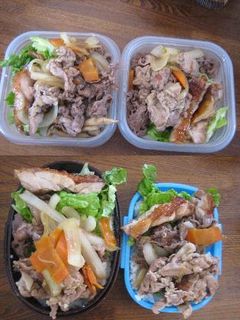 ❄冬休み❄中坊の弁当特訓~牛丼&豚丼~-レシピのメイン写真
