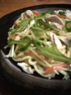 ささみ+水菜の塩焼きそば-レシピのメイン写真