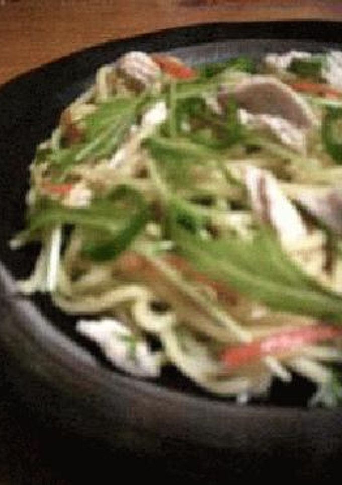 ささみ＋水菜の塩焼きそば-レシピのメイン写真