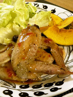 簡単鶏手羽先のオーブン焼きスイートチリで-レシピのメイン写真