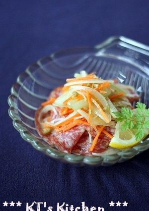 サラミハムとセロリのクミンマリネ-レシピのメイン写真