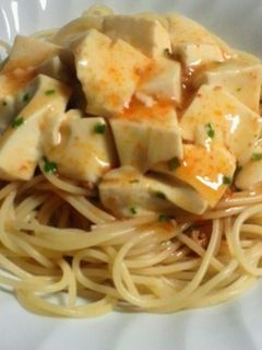 麻婆豆腐と納豆のパスタ by ロクエフ 【クックパッド】 簡単