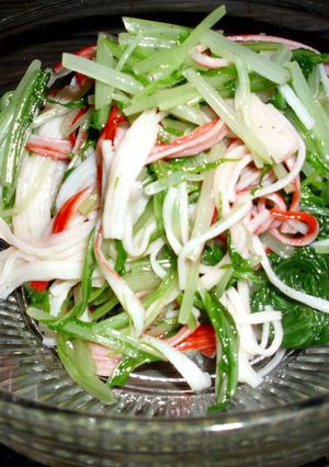 水菜とカニカマボコの簡単和え物-レシピのメイン写真