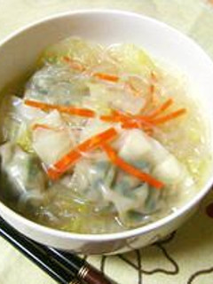 水餃子入り春雨スープ-レシピのメイン写真