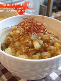 ピリ辛★とろ~り白菜とひき肉のあんかけ丼-レシピのメイン写真
