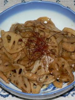 鶏皮とレンコンの甘辛黒酢炒め-レシピのメイン写真