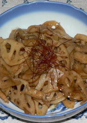 鶏皮とレンコンの甘辛黒酢炒め-レシピのメイン写真