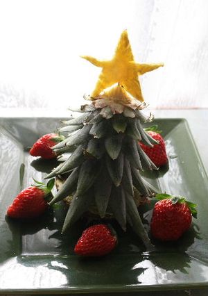 パイナップルの葉で、クリスマスツリー-レシピのメイン写真