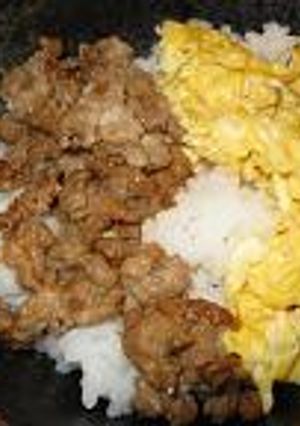 ブロック豚から二色丼-レシピのメイン写真