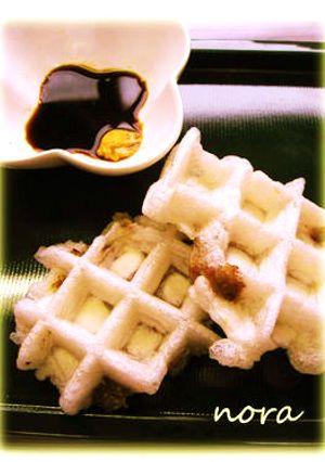 お餅新発見！続編　✜豚まんモッフル✜　-レシピのメイン写真