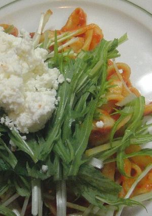 ♡カッテージチーズ乗せトマトパスタ♡　-レシピのメイン写真