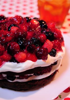 簡単手抜きベリーチョコレートケーキ-レシピのメイン写真