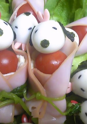 キャラ弁にも★スヌーピーの人形サラダ-レシピのメイン写真