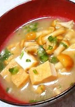 ちょっとまったり♪なめこと厚揚げの味噌汁-レシピのメイン写真
