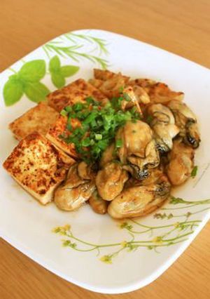 お酒のアテに♪カキと豆腐のステーキ♪-レシピのメイン写真