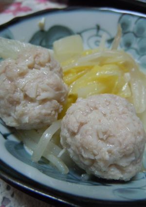 鍋にもok☆レンジでえのきin鶏団子☆-レシピのメイン写真