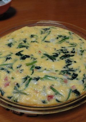 ハムとほうれん草の皮なしキッシュ-レシピのメイン写真