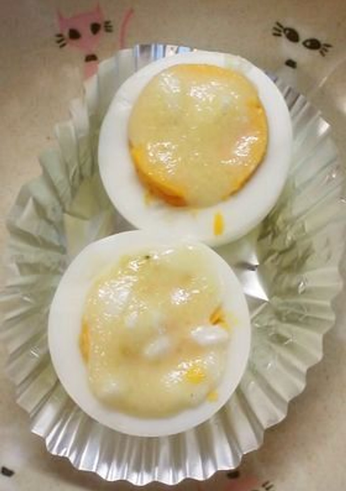お弁当に♪ゆで卵のわさびマヨ焼き-レシピのメイン写真