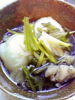 お餅も合う♪きりたんぽ鍋の汁でお雑煮-レシピのメイン写真
