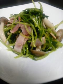 豆苗とベーコンの中華炒め-レシピのメイン写真