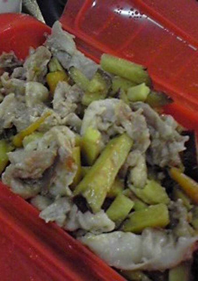ルクエでサツマイモと豚肉の甘辛炒め☆-レシピのメイン写真