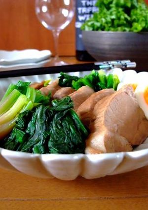 ●豚の酢醤油煮とほうれんそう-レシピのメイン写真