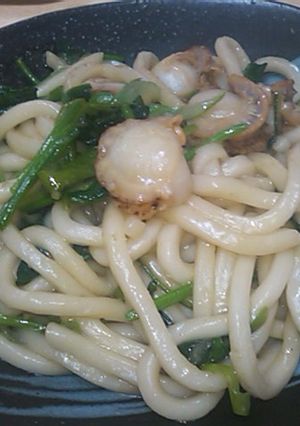 ホタテの焼きうどん　柚子胡椒風味-レシピのメイン写真