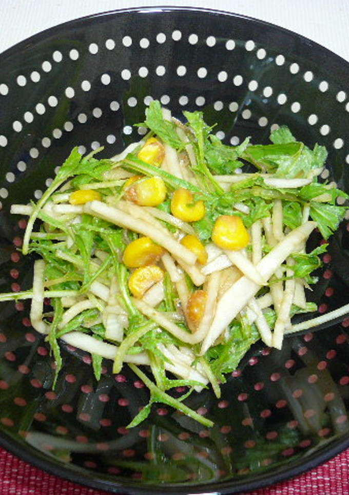 水菜と大根のコーンちりめんサラダ-レシピのメイン写真