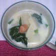 聖護院大根とほうれん草の豆乳スープ