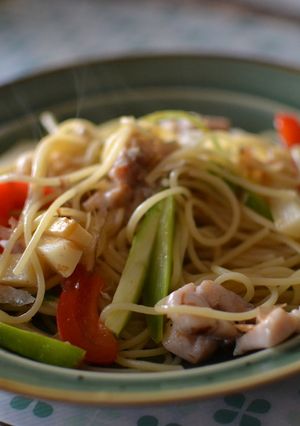 なんでも野菜と鶏肉の和風パスタ-レシピのメイン写真
