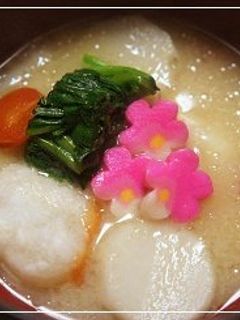 揚げ餅入り、こくウマ味噌汁♪-レシピのメイン写真