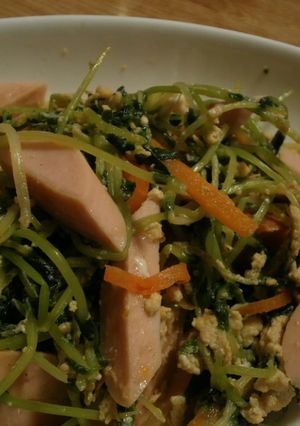 おさかなソーセージと豆苗のシンプル炒め-レシピのメイン写真