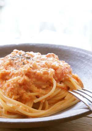 蟹のトマトクリームパスタ-レシピのメイン写真
