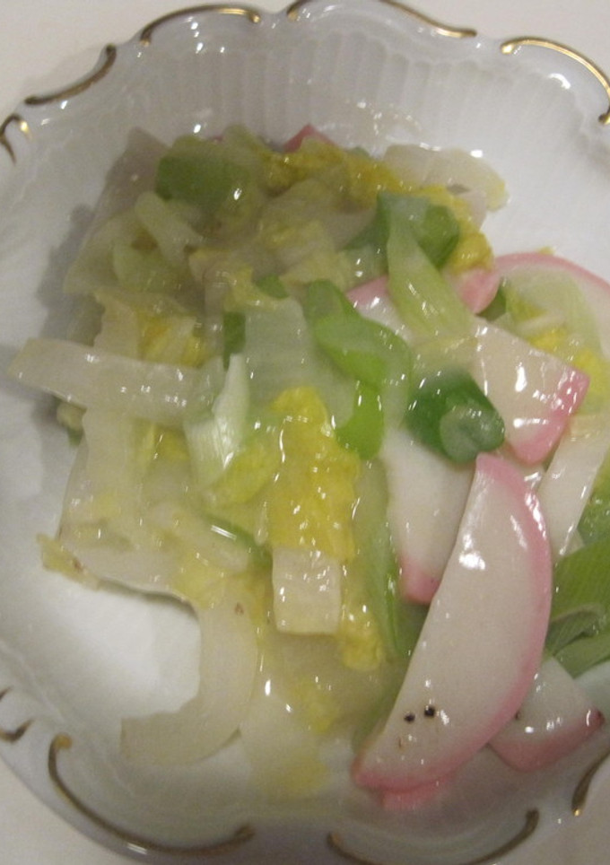 ルクエで中華風白菜とかまぼこのクリーム煮-レシピのメイン写真