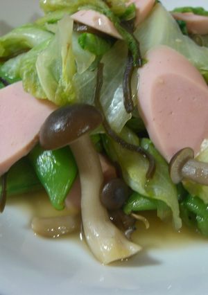 お魚ソーセージとお野菜のくらこん炒め-レシピのメイン写真