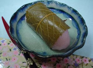 レンジで和菓子●もち米で道明寺粉　桜餅-レシピのメイン写真