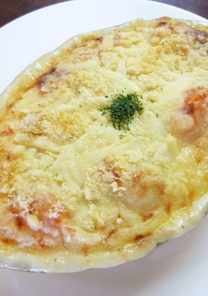 シチュウでスパグラ(*^-ﾟ)v-レシピのメイン写真